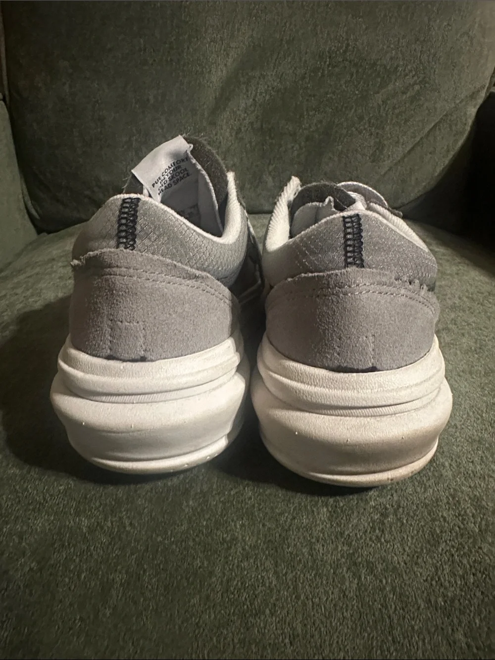 Vans Gray and White Old Skool Platform Sneakers